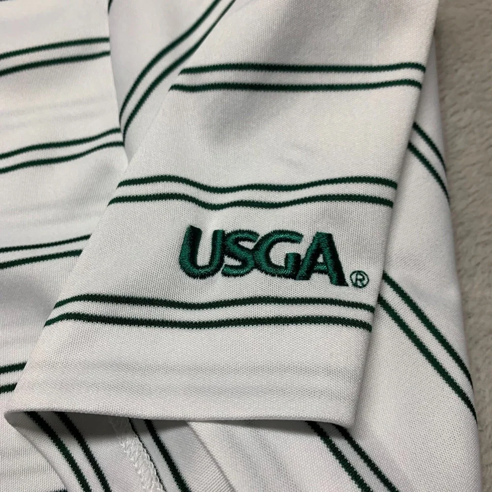 Polo Golf Ralph‎ Lauren Shirt Mens M Performance Striped US Open Oakmont USGA
